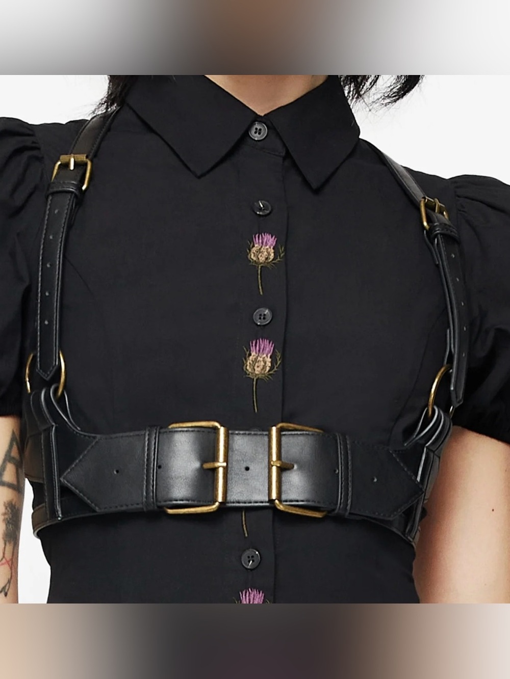 Agatha Harness with Gold Buckles